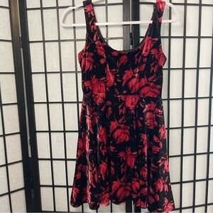 Wet Seal Black Y2K Floral Velvet Babydoll Dress M